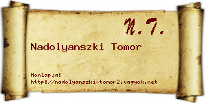 Nadolyanszki Tomor névjegykártya